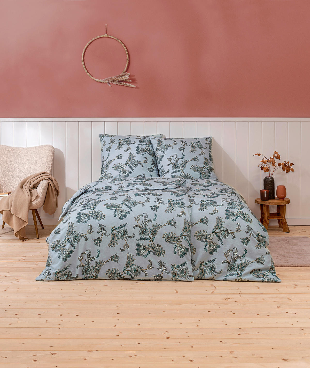 BETTWÄSCHE Ostana Flanell 135/200 cm  - Blau, Design, Textil (135/200cm) - Estella