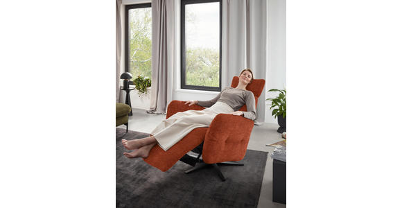 RELAXSESSEL in Textil Rostfarben - Rostfarben/Schwarz, Design, Textil/Metall (78/113/90cm) - Dieter Knoll