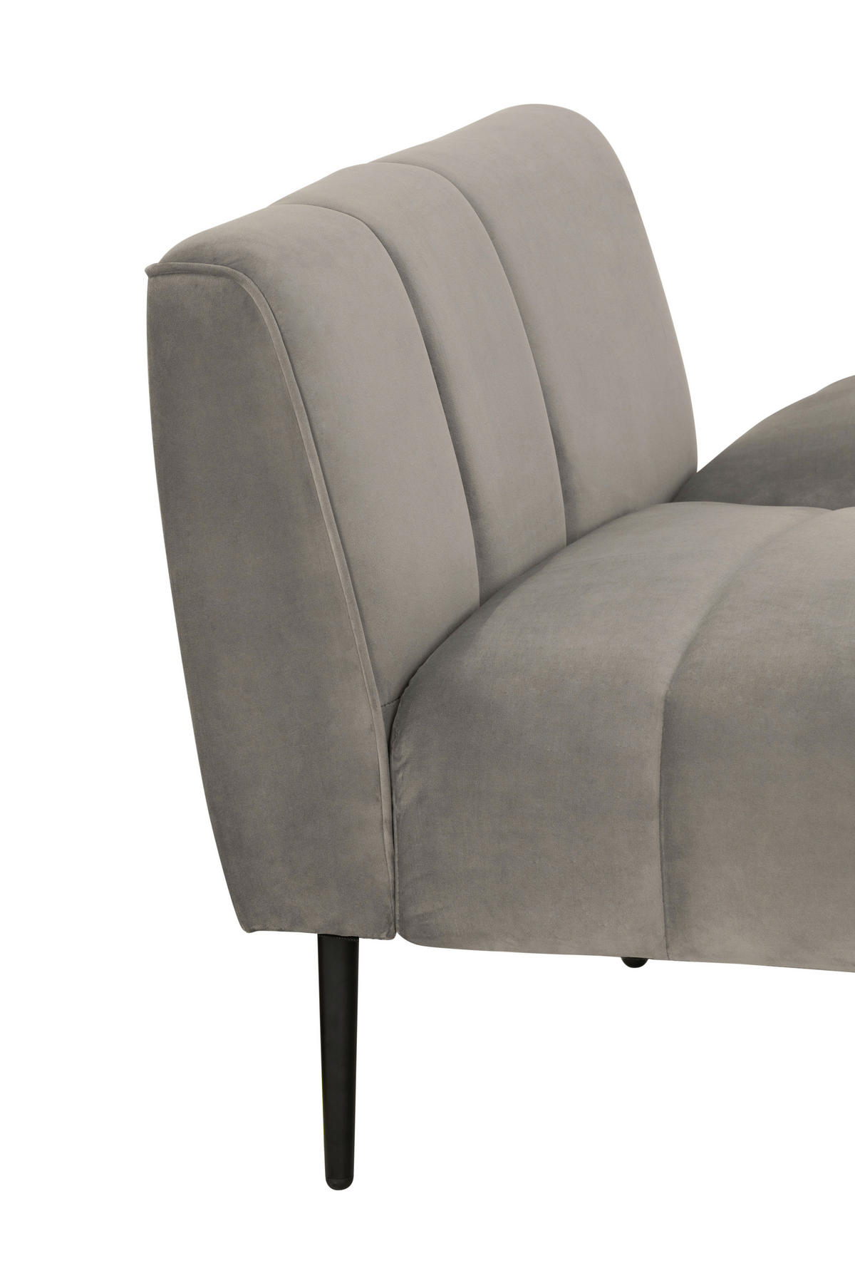 ECKSOFA Grau Samt  - Schwarz/Grau, MODERN, Textil/Metall (253/87/169cm) - P & B