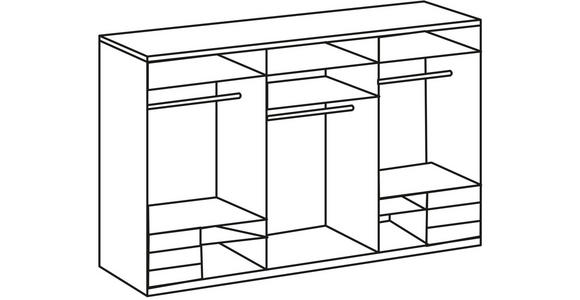 SCHWEBETÜRENSCHRANK in Sahara - Schwarz/Sahara, KONVENTIONELL, Holzwerkstoff/Metall (300/236/65cm) - Hom`in