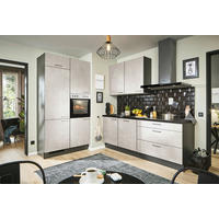 ECKKÜCHE 120/220 cm  in Graphitfarben, Schwarz, Weiß  - Schwarz/Graphitfarben, Design, Holzwerkstoff/Metall (120/220cm) - Xora