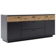 SIDEBOARD Grau, Schwarz, Eichefarben 180/80/44 cm - Eichefarben/Anthrazit, Design, Holzwerkstoff/Metall (180/80/44cm) - Novel