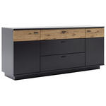 SIDEBOARD Grau, Schwarz, Eichefarben  180/80/44 cm  - Eichefarben/Anthrazit, Design, Holzwerkstoff/Metall (180/80/44cm) - Novel