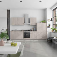 KÜCHENBLOCK Riva 330 cm  in Grau, Schieferfarben  - Schieferfarben/Schwarz, MODERN, Holzwerkstoff/Metall (330cm) - Nobilia