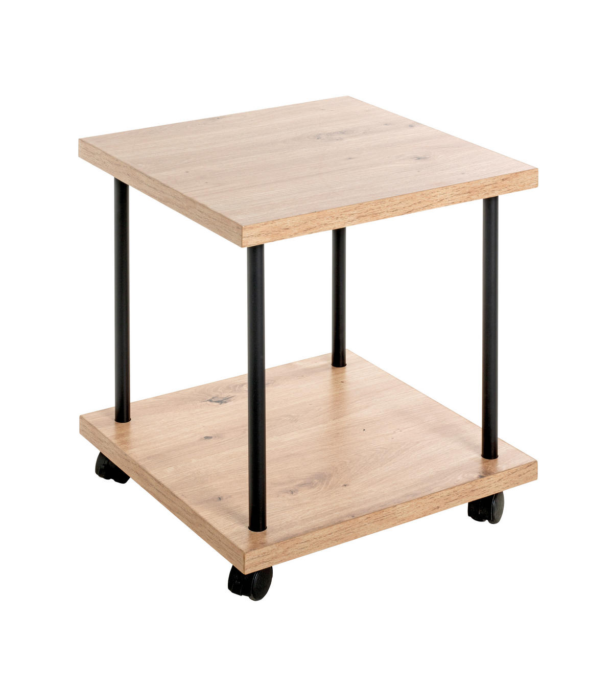 ODKLÁDACÍ STOLEK, černá, barvy dubu - černá/barvy dubu, Trend, kov/kompozitní dřevo (40/40/45cm)