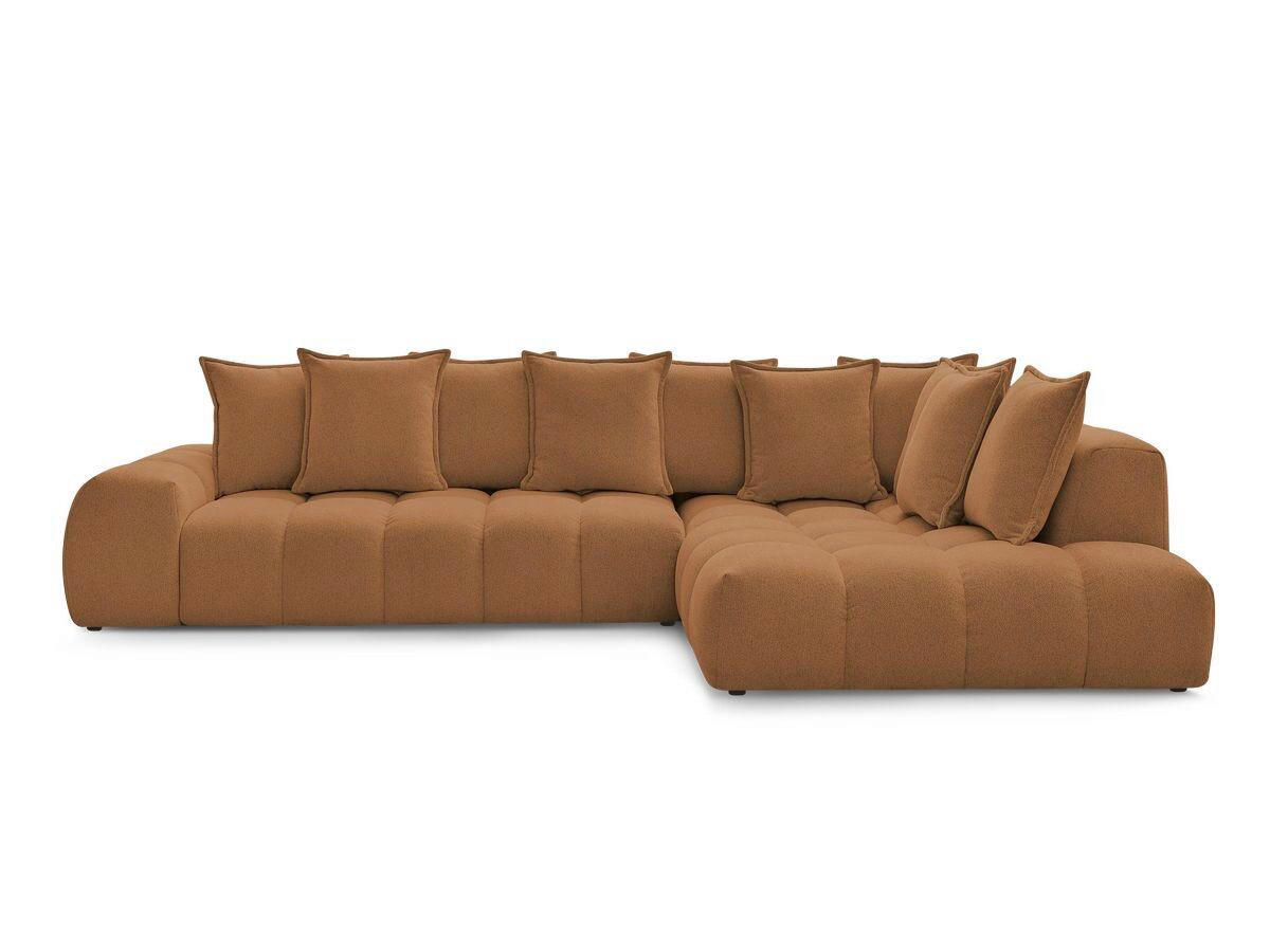 ECKSOFA Ottomane rechts  EVEREST Orange Flachgewebe  - Schwarz/Orange, MODERN, Kunststoff/Textil (352/210cm)