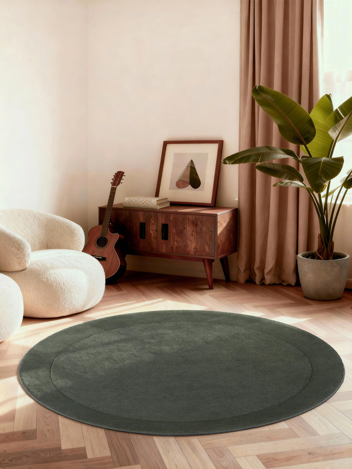 WOLLTEPPICH 200 cm Dunkelgrün rund  - Dunkelgrün, KONVENTIONELL, Textil (200cm) - Villeroy & Boch