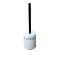 WC SADA - ŠTĚTKA A DRŽÁK - bílá/černá, Basics, kov/plast (9,6/38/9,6cm) - Sadena