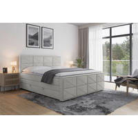 BOXSPRINGBETT 180/200 cm  in Hellgrau  - Hellgrau/Schwarz, Modern, Karton/Holzwerkstoff (180/200cm) - MID.YOU