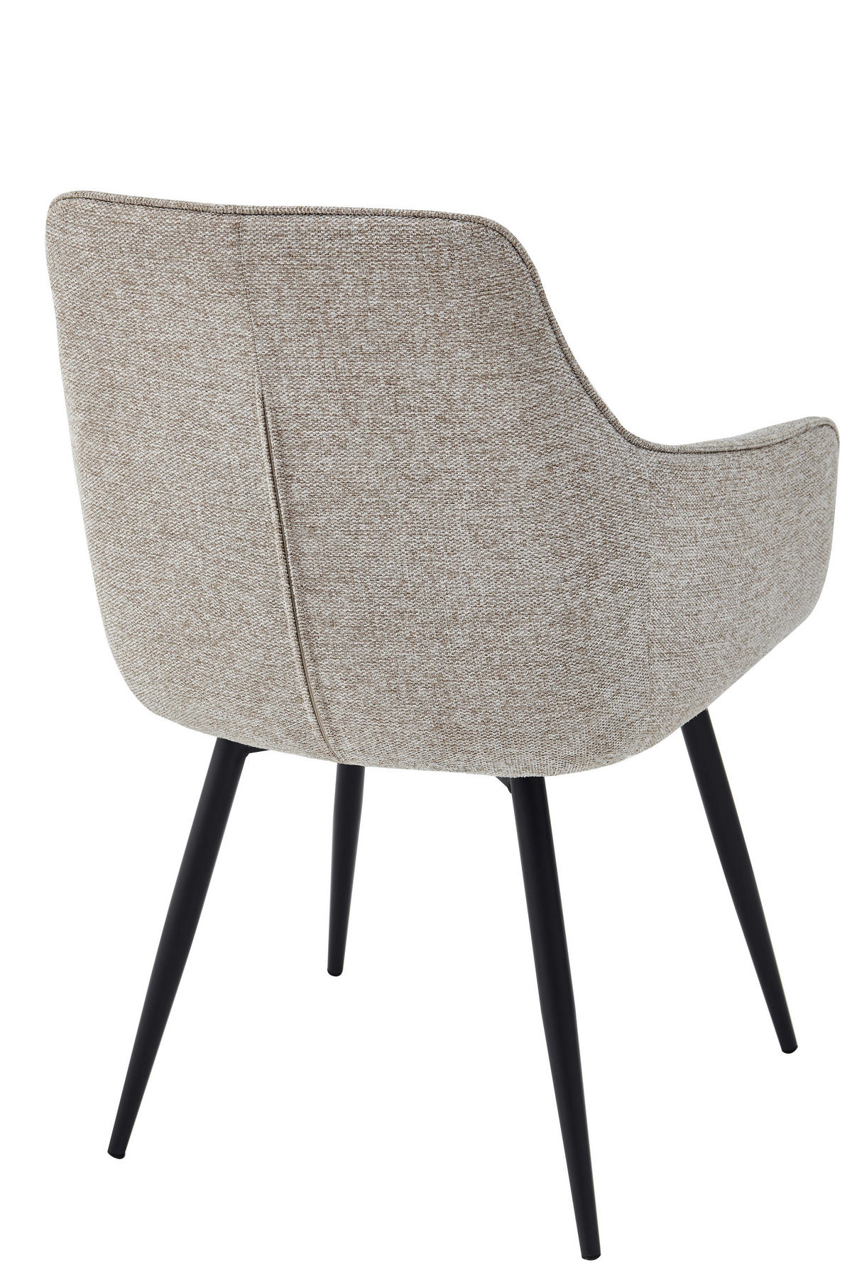 ARMLEHNSTUHL-SET 2 Stück  in Stahl Mikrofaser  - Beige/Schwarz, MODERN, Textil/Metall (53/85/62cm) - MID.YOU