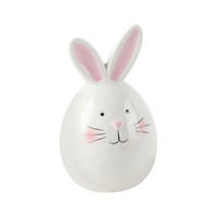 DEKORAČNÝ ZAJAC - pink/biela, Lifestyle, keramika (6,7/10,7cm)