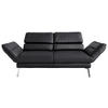 2-SITZER-SOFA Echtleder Dunkelgrau, Fango  - Chromfarben/Fango, Design, Leder/Metall (178-226/82/96-177cm) - Dieter Knoll