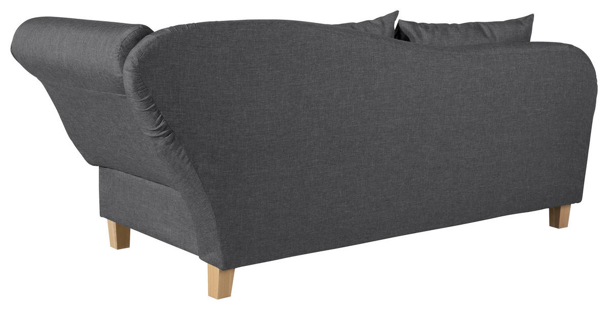 RÉCAMIERE in Flachgewebe Graphitfarben  - Buchefarben/Graphitfarben, Design, Holz/Textil (190/82/88cm) - Max Winzer