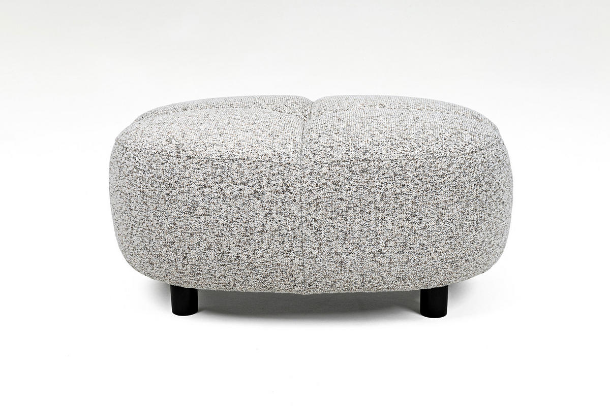 HOCKER Webstoff Hellgrau  - Hellgrau/Schwarz, Design, Holz/Textil (90/46/60cm) - Welnova