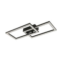 LED MENNYEZETI LÁMPA - fekete, Basics, műanyag/fém (50/28/7cm) - Novel