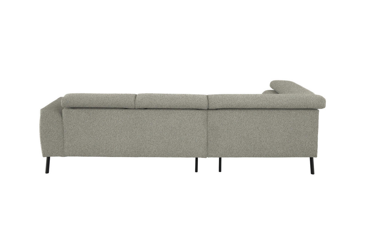 ECKSOFA in Struktur Greige  205/280 cm  - Greige/Schwarz, Design, Textil/Metall (205/280cm) - Xora