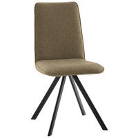 STUHL   Webstoff  Schwarz, Hellbraun  - Hellbraun/Schwarz, Design, Textil/Metall (47/92/60cm) - Cantus