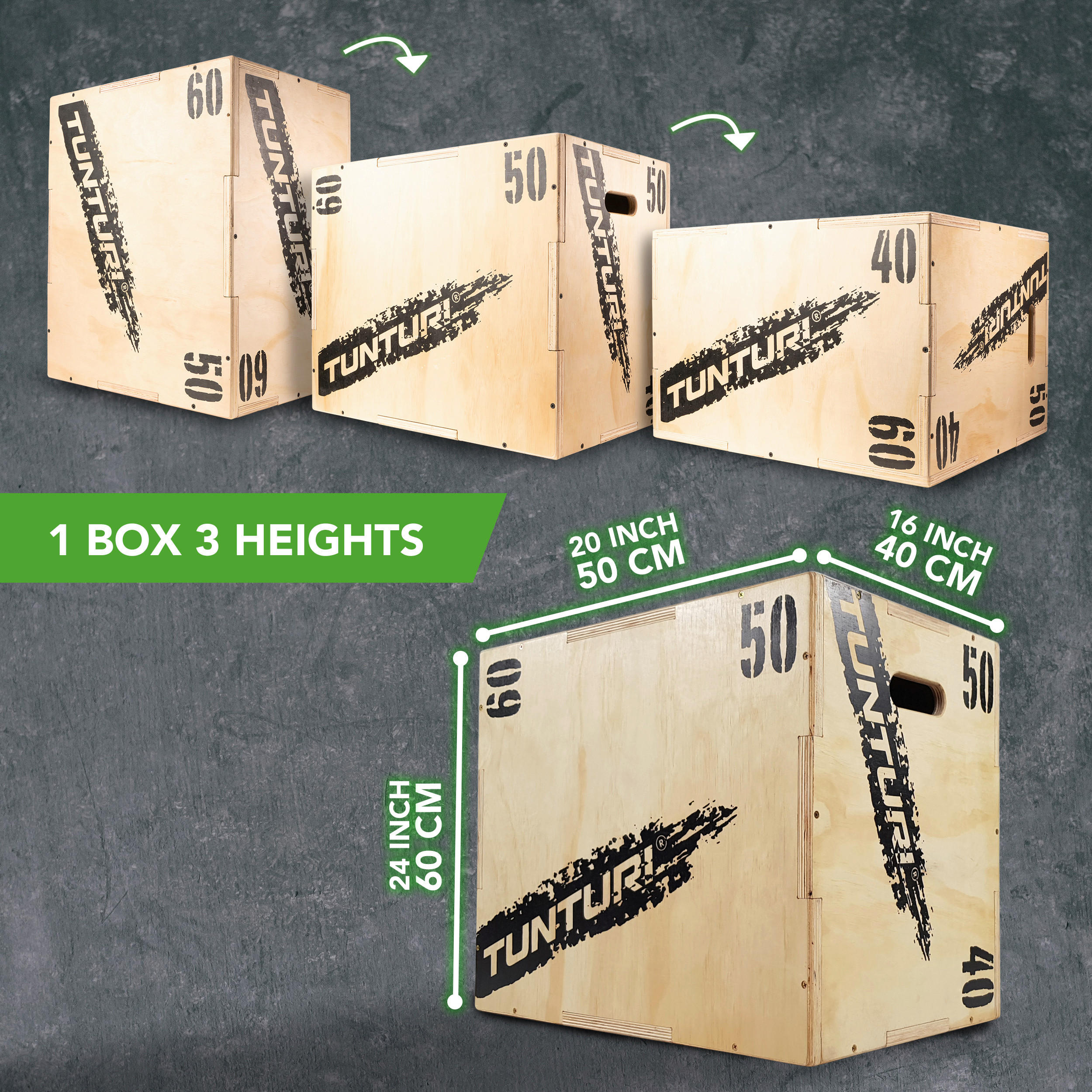 TRAININGSBOX  - Hellbraun, KONVENTIONELL, Holz (40/50/60cm)