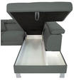 ECKSOFA inkl. Funktionen Grau Webstoff  - Silberfarben/Grau, Design, Textil/Metall (257/226cm) - Xora