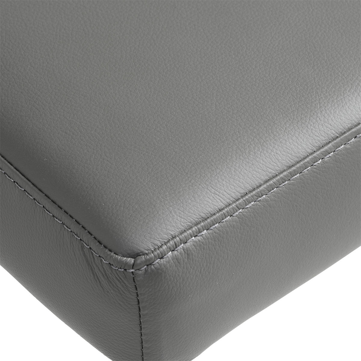 CHAISE  in Stahl Echtleder pigmentiert  - noir/anthracite, Modern, cuir/métal (45,5/86/57,5cm) - Livetastic