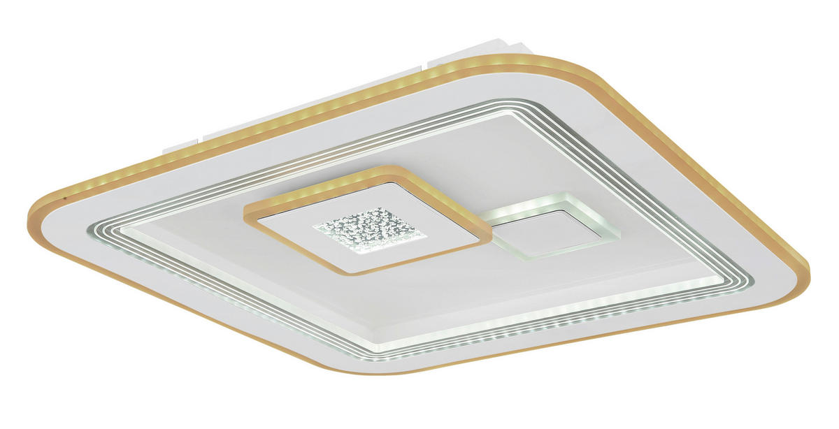 LED-DECKENLEUCHTE 46,6/46,6/7,4 cm   - Klar/Opal, Design, Kunststoff/Metall (46,6/46,6/7,4cm) - Globo