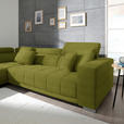 ECKSOFA in Mikrofaser Hellgrün  - Chromfarben/Hellgrün, Design, Textil/Metall (207/301cm) - Xora