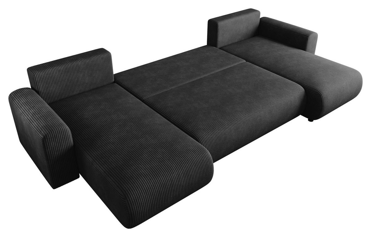 WOHNLANDSCHAFT Anthrazit Cord  - Anthrazit/Schwarz, KONVENTIONELL, Textil (152/318/152cm) - Xora