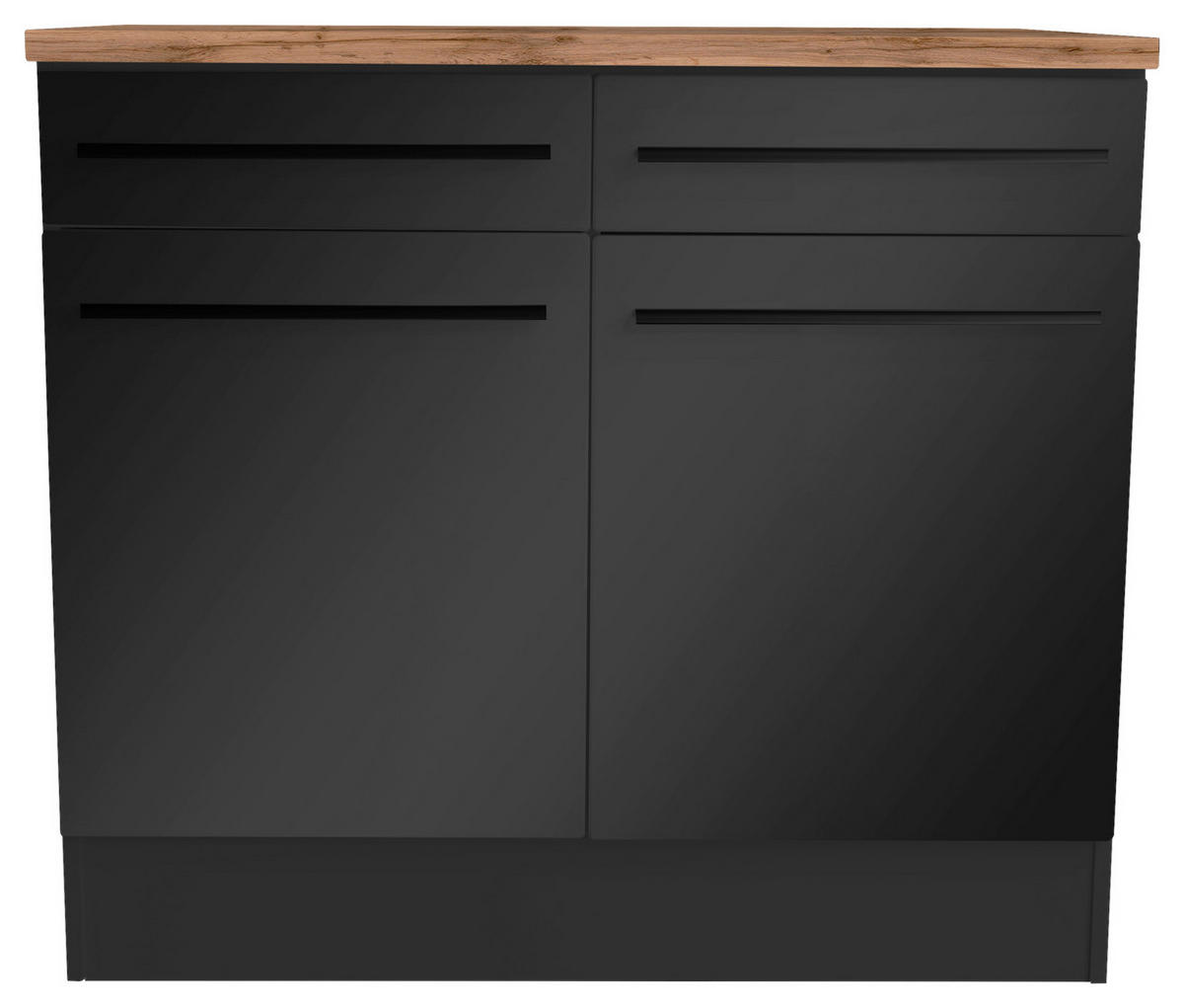 SCHUBKASTENUNTERSCHRANK 100/90/60 cm  in Schwarz  - Eichefarben/Schwarz, Basics, Holzwerkstoff/Kunststoff (100/90/60cm) - MID.YOU