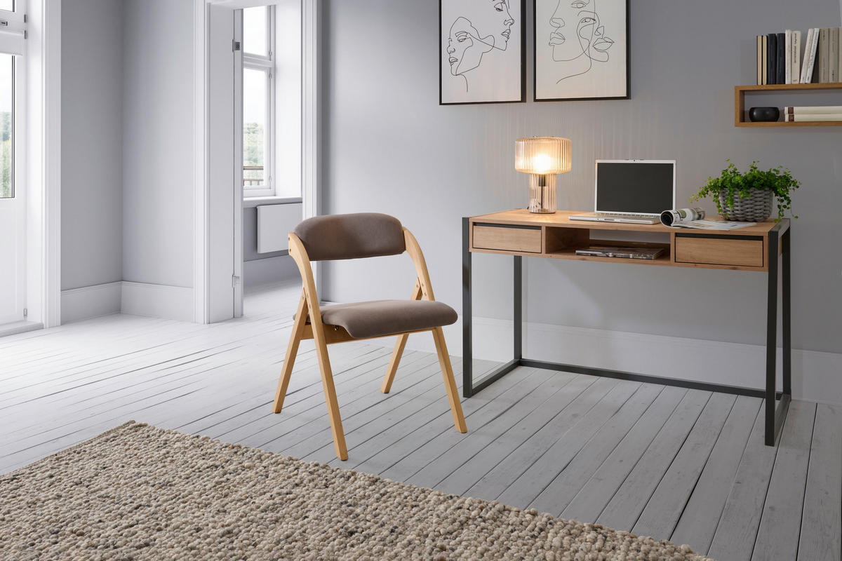 ARMLEHNSTUHL  in Samt  - Naturfarben/Braun, MODERN, Holz/Textil (52/78/53cm) - MID.YOU