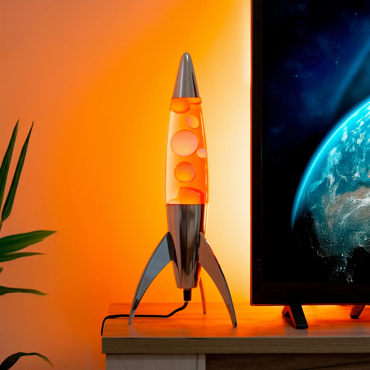 LAVALEUCHTE - Edelstahlfarben/Orange, Basics, Metall (20/20/45cm)