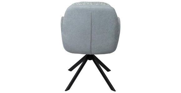 ARMLEHNSTUHL  in Eisen Webstoff  - Jadegrün/Schwarz, Design, Textil/Metall (59/90/64cm) - Linea Natura