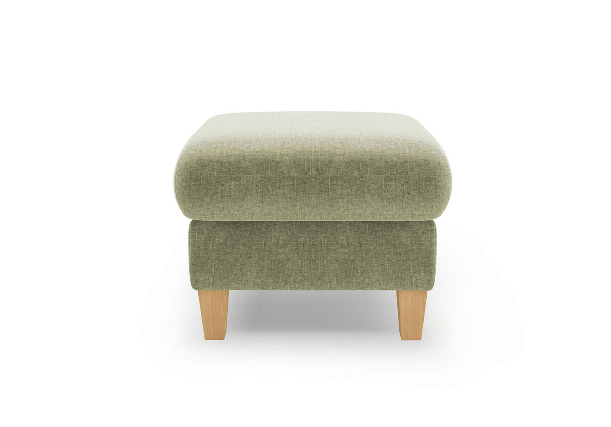 HOCKER Flachgewebe Hellgrün  - Eichefarben/Hellgrün, KONVENTIONELL, Holz/Textil (58/47/58cm) - Sit & More