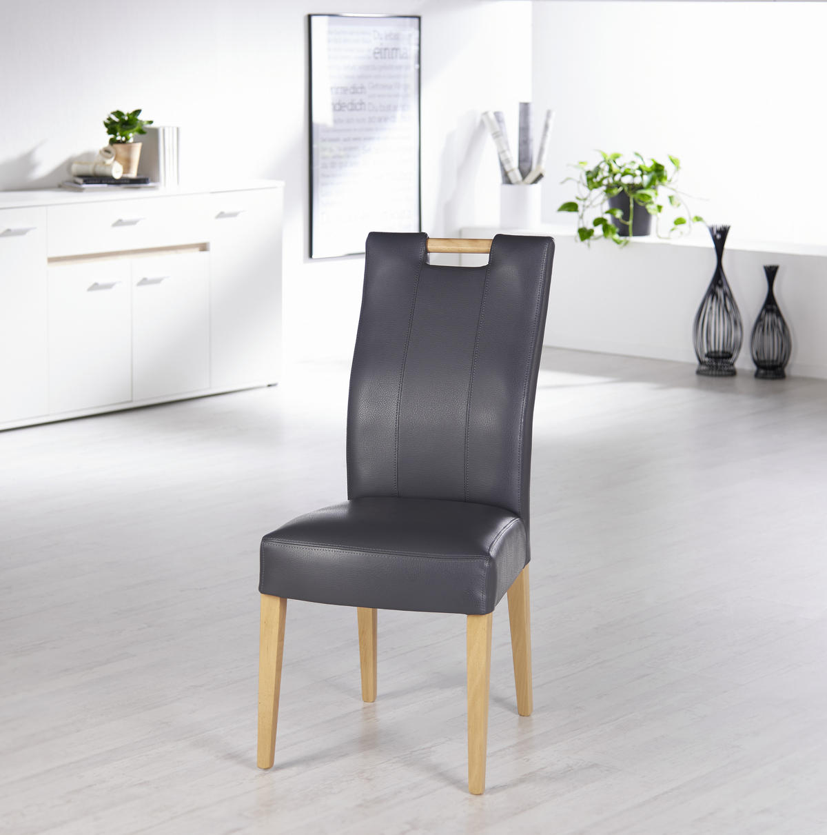 SZÉK fa, textil szürke, bükk  - bükk/szürke, Konventionell, textil/fa (47/100/64cm) - Cantus