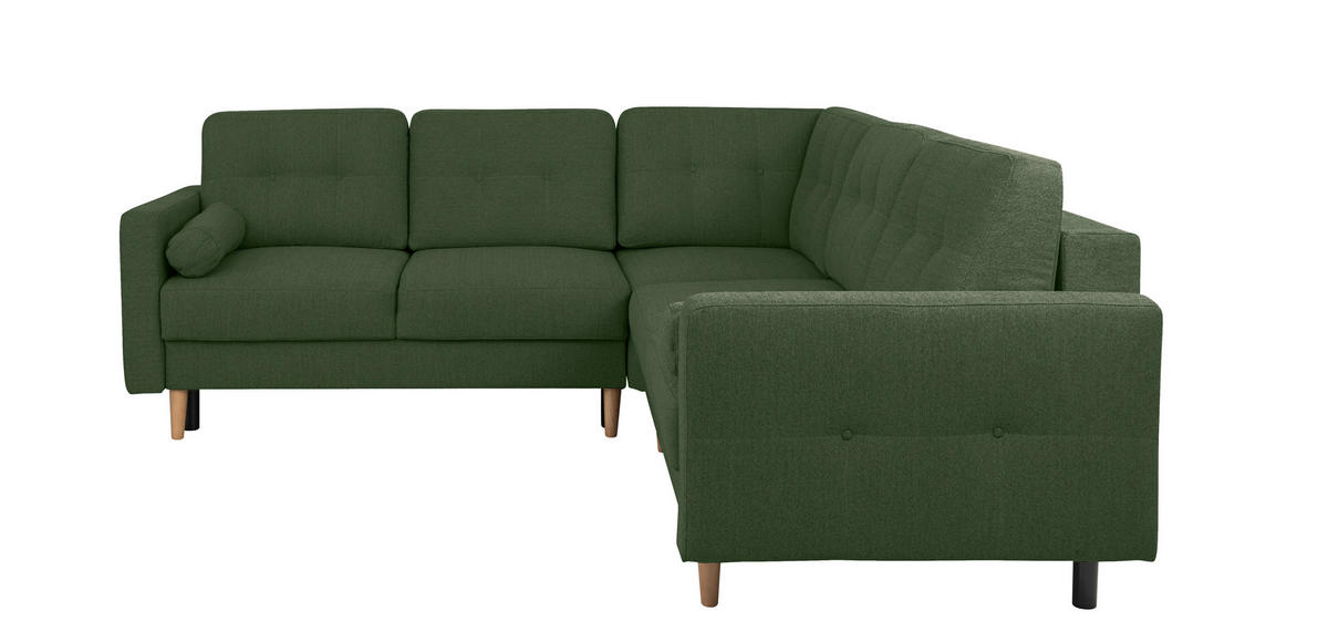 ECKSOFA in Grün  - Buchefarben/Grün, Design, Holz/Textil (242/242cm) - MID.YOU