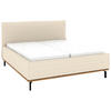POLSTERBETT 180/200 cm,  in Creme, Matratze, Lattenrost, Bettkasten, H3 + H3 = fest  - Creme/Graphitfarben, Design, Holz/Textil (180/200cm) - Musterring