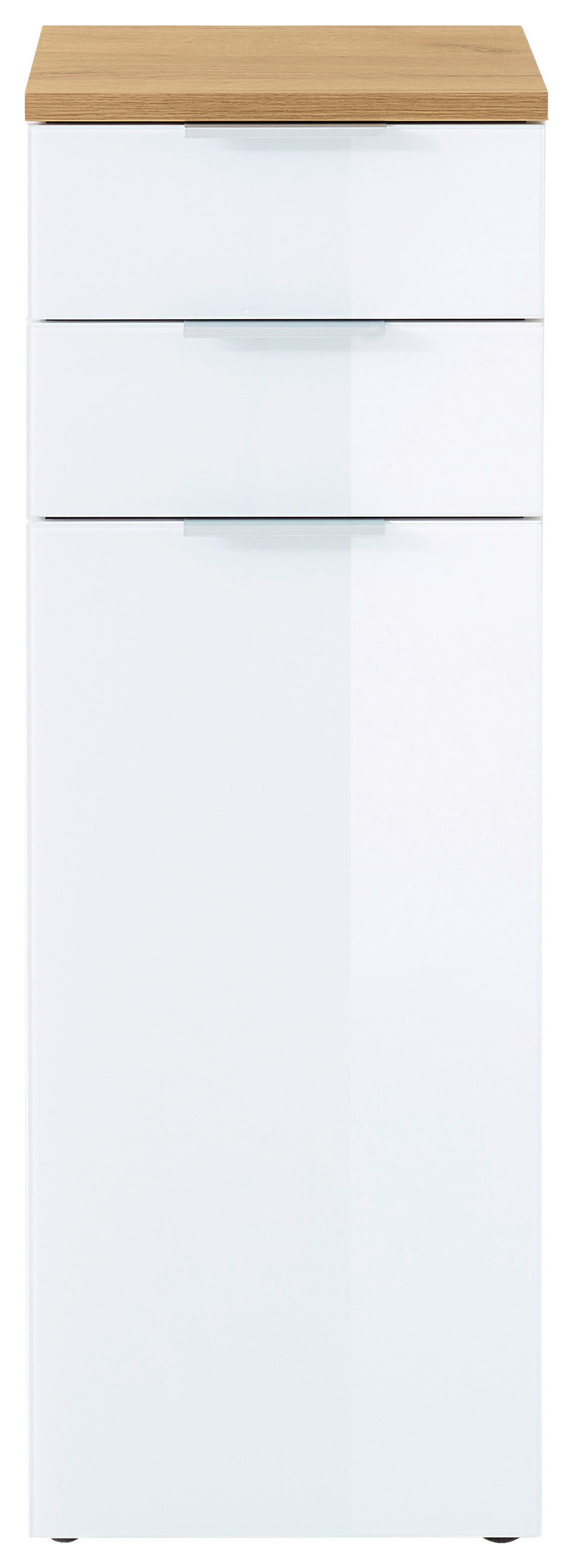 UNTERSCHRANK 39/112/34 cm   - Edelstahlfarben/Eichefarben, Design, Glas/Holzwerkstoff (39/112/34cm) - Germania
