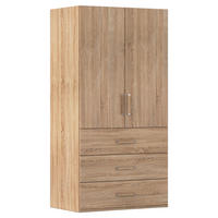 DREHTÜRENSCHRANK 101/197/60 cm,  in Eichefarben, 2-türig  - Eichefarben/Silberfarben, Design, Holzwerkstoff/Kunststoff (101/197/60cm) - Novel