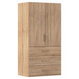 DREHTÜRENSCHRANK 101/197/60 cm,  in Eichefarben, 2-türig  - Eichefarben/Silberfarben, Design, Holzwerkstoff/Kunststoff (101/197/60cm) - Novel