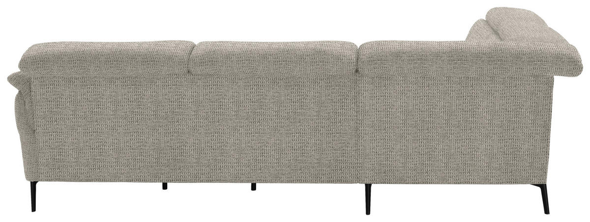 ECKSOFA in Struktur Taupe  - Taupe/Schwarz, Modern, Textil/Metall (235/275cm) - Cantus