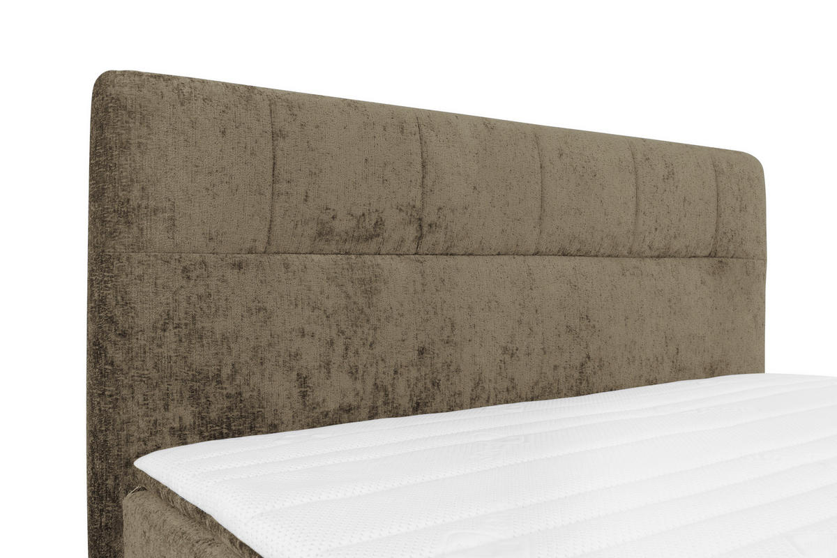 BOXSPRINGBETT 160/200 cm  in Schlammfarben  - Schlammfarben/Schwarz, Design, Textil/Metall (160/200cm) - Esposa