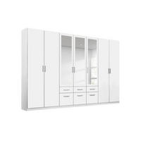 DREHTÜRENSCHRANK 315/229/54 cm 7-türig Weiß  - Alufarben/Weiß, MODERN, Holzwerkstoff/Kunststoff (315/229/54cm) - Rauch Möbel