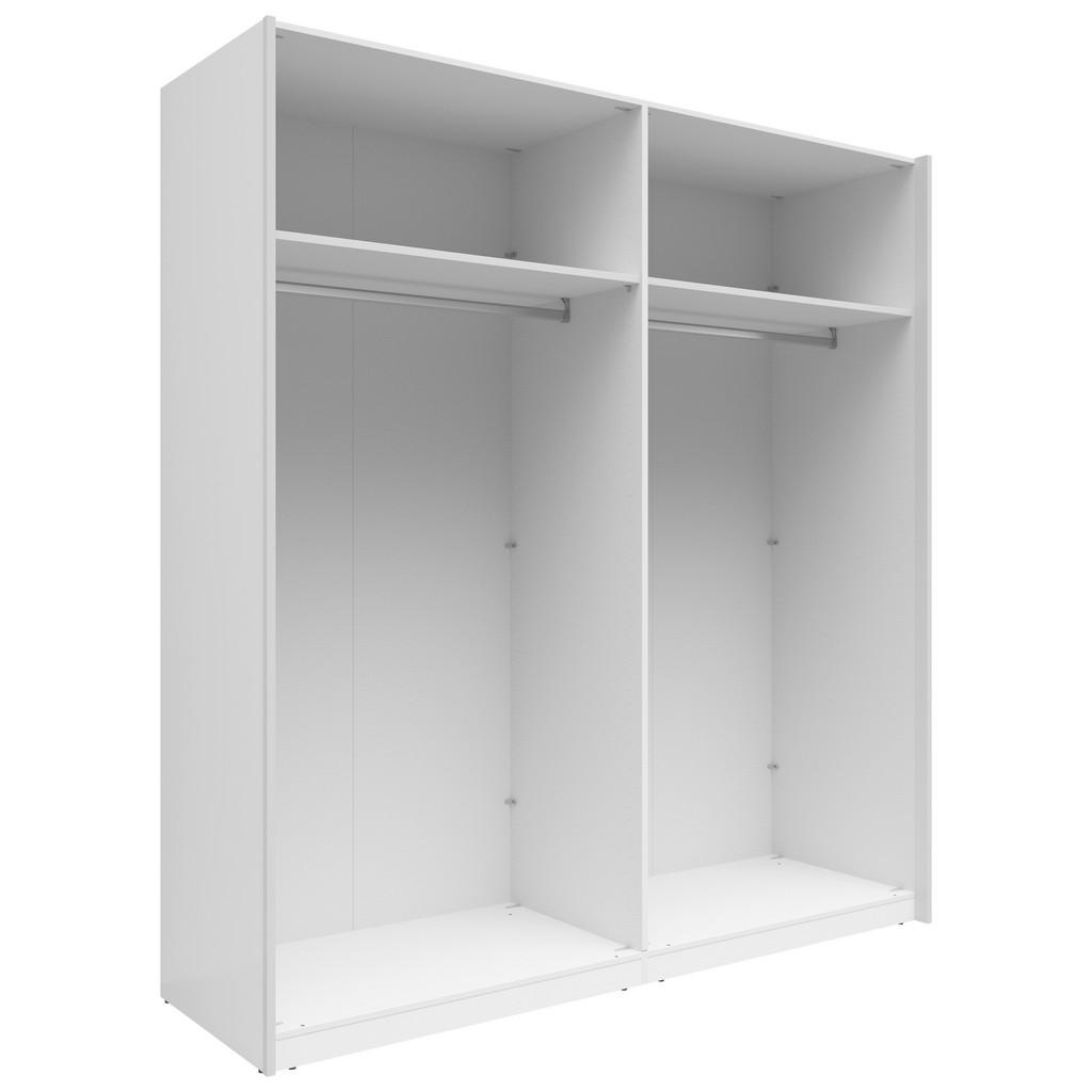 Thumbnail - Boxxx Schwebetürenschrank, Weiß, Holzwerkstoff, 2 Fächer, 200x216x64 cm, Schlafzimmer, Kleiderschränke, Kleiderschränke ...