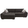 ECKSOFA in Flachgewebe Schlammfarben  - Chromfarben/Hellbraun, Konventionell, Textil/Metall (175/270cm) - MID.YOU