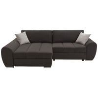 ECKSOFA in Flachgewebe Schlammfarben  - Chromfarben/Hellbraun, Konventionell, Textil/Metall (175/270cm) - MID.YOU