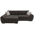 ECKSOFA Schlammfarben Flachgewebe  - Chromfarben/Hellbraun, KONVENTIONELL, Textil/Metall (175/270cm) - Carryhome