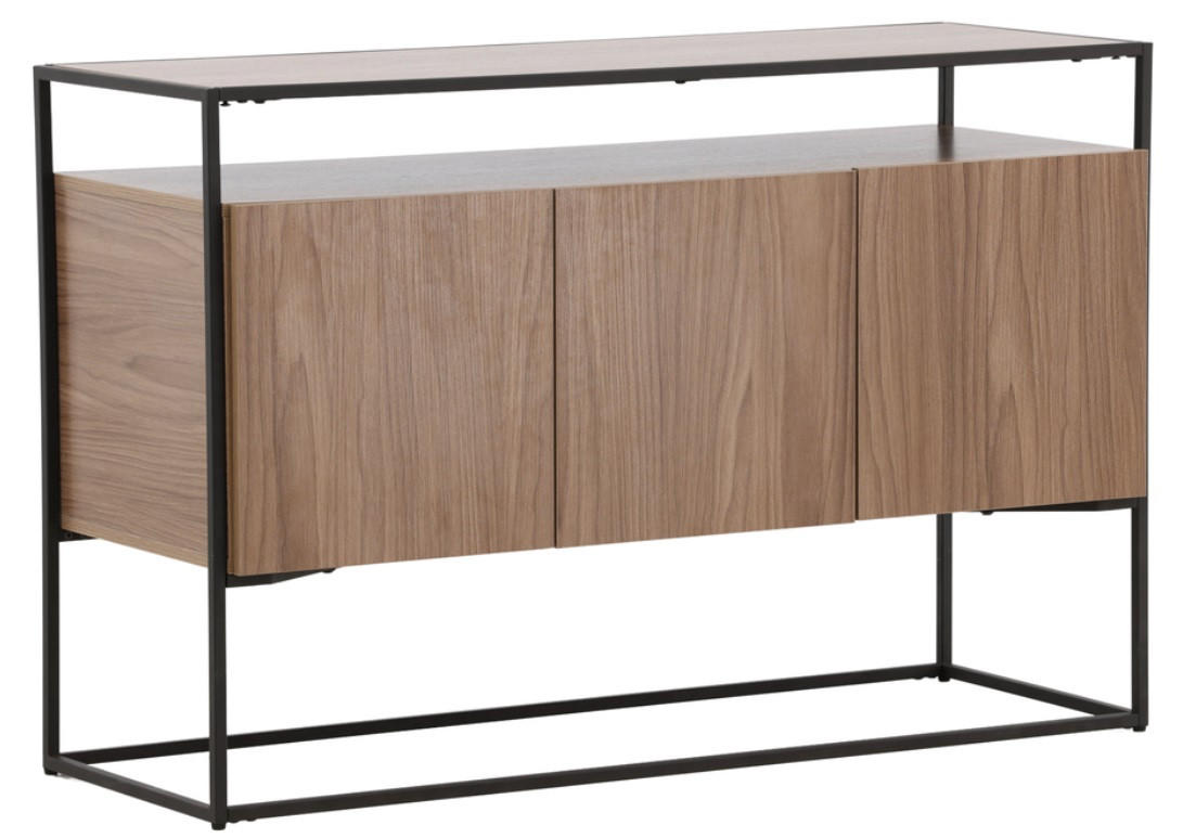 Livetastic Sideboard Schwarz, Walnuss 120x80x45 cm