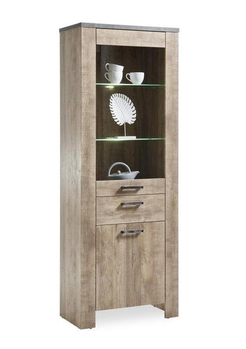 Vitrine Edmonton B: 72 cm Mit Led, Samdal Eiche Dekor