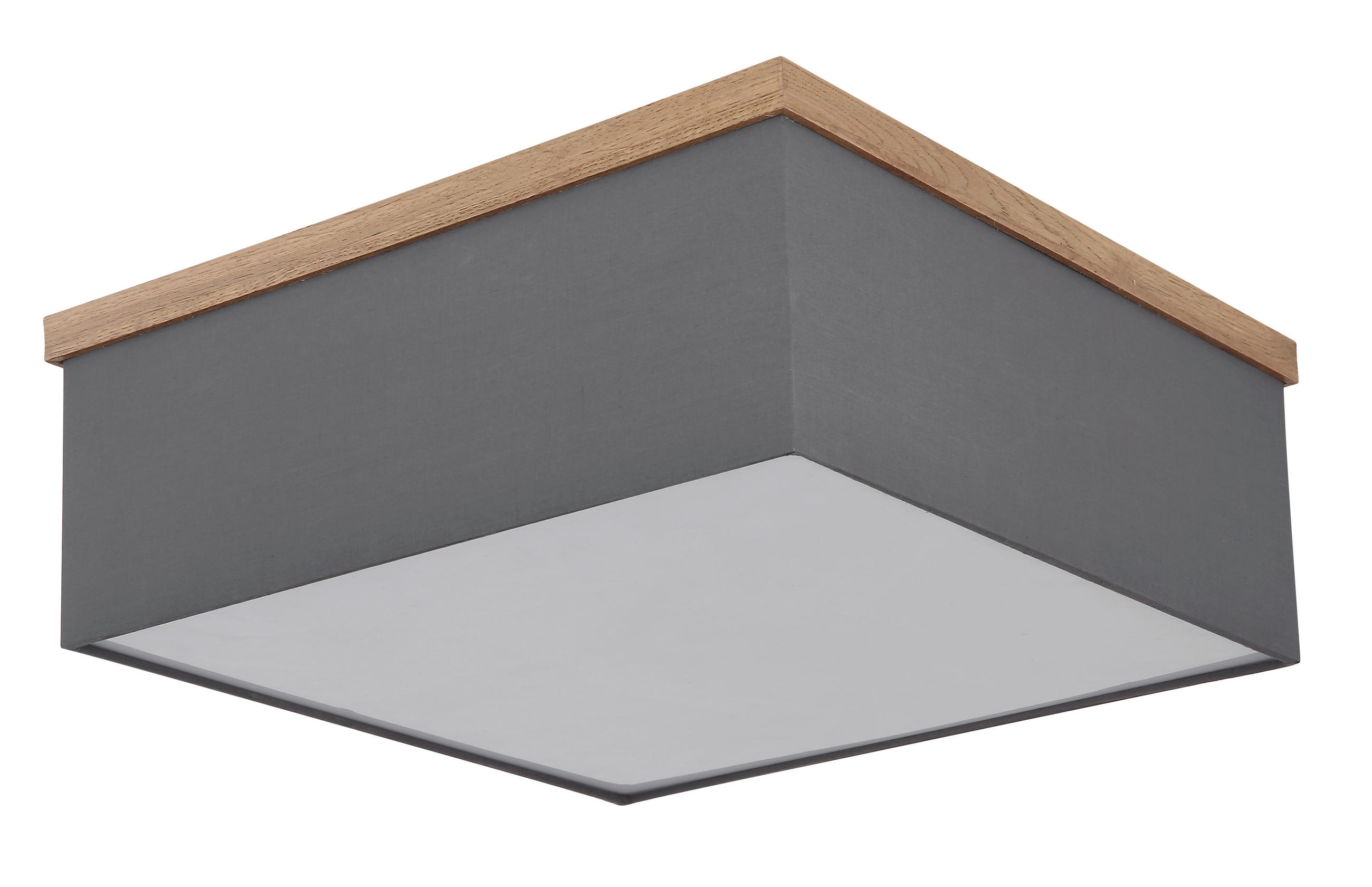 DECKENLEUCHTE    40/40/14 cm  - Anthrazit/Schwarz, KONVENTIONELL, Holzwerkstoff/Textil (40/40/14cm) - Globo