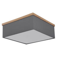 DECKENLEUCHTE    40/40/14 cm  - Anthrazit/Schwarz, KONVENTIONELL, Holzwerkstoff/Textil (40/40/14cm) - Globo