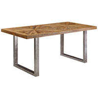 ESSTISCH Mangoholz massiv rechteckig Braun  - Silberfarben/Braun, Design, Holz/Metall (180/90/76,5cm) - MID.YOU